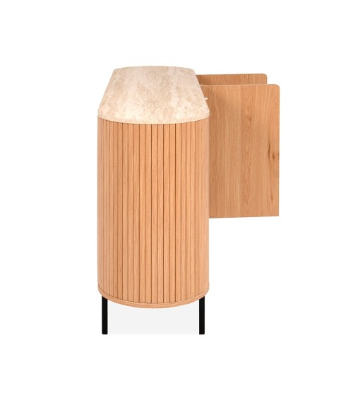 Madia Fabia 51A con 3 ante colore rovere e top effetto travertino