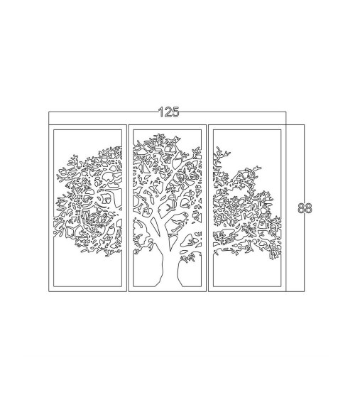 Cornice decorativa albero della vita nero 125x88 cm MT1924011
