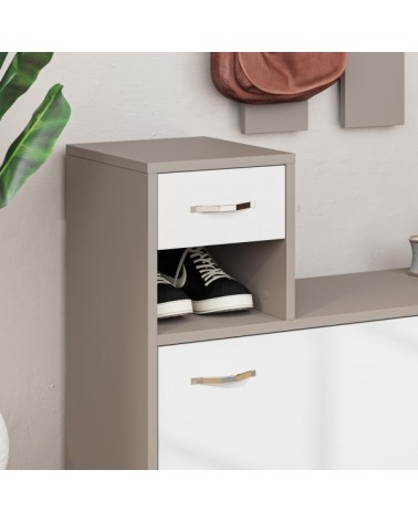 Mobile ingresso Rudolf con specchio colore tortora e bianco