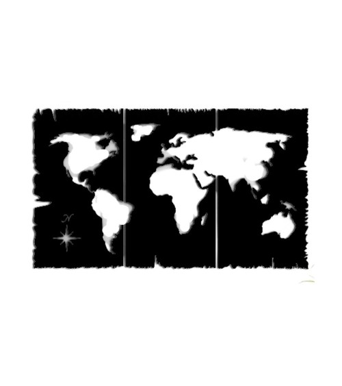 Cornice decorativa mondo nero 125x73 cm MT1924241