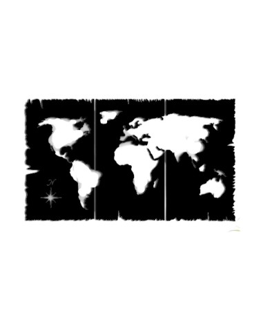Cornice decorativa mondo nero 125x73 cm MT1924241