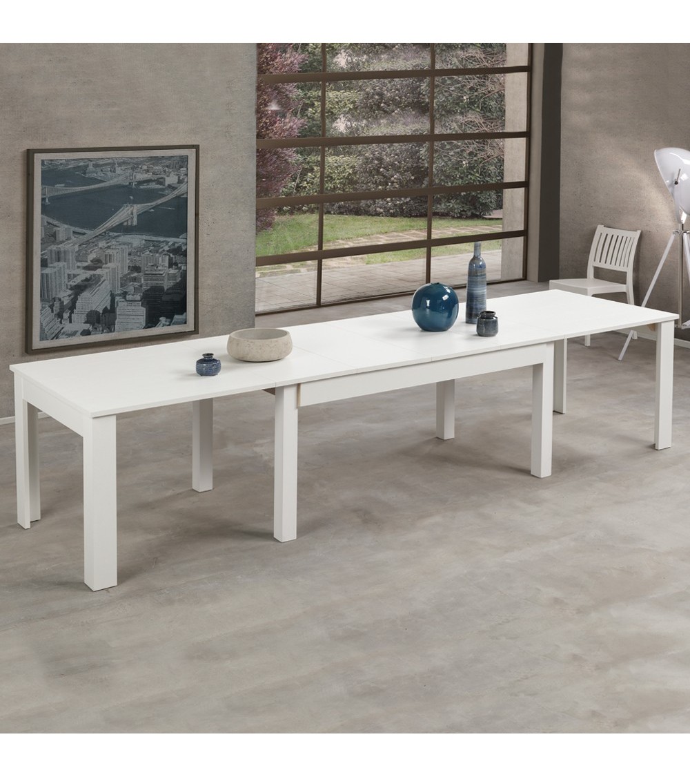 Tavolo allungabile Lipsia 160x90 in bianco frassinato