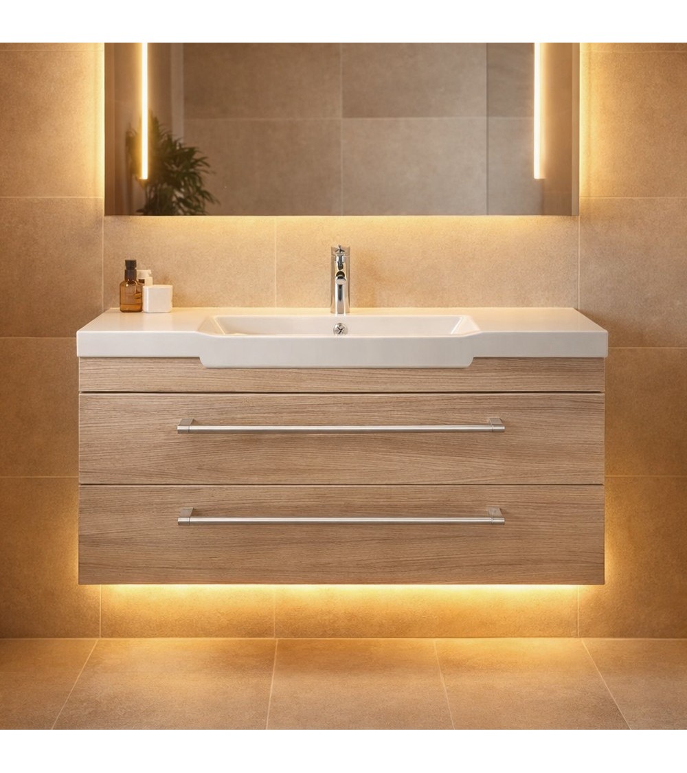 Base mobile Amanda con 2 cassetti in palissandro larice