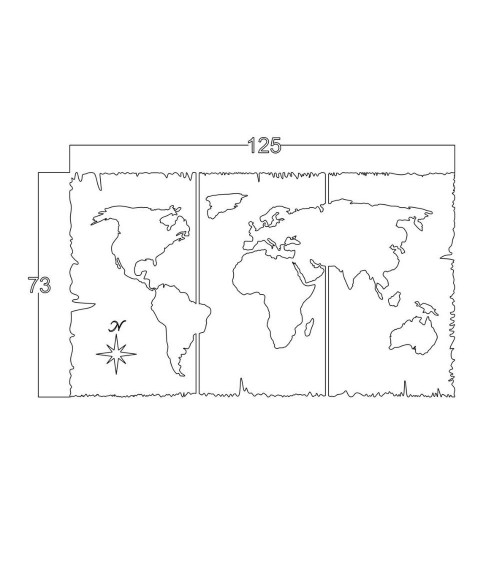 Cornice decorativa mondo nero 125x73 cm MT1924241