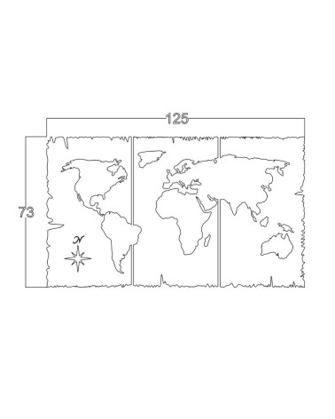 Cornice decorativa mondo nero 125x73 cm MT1924241