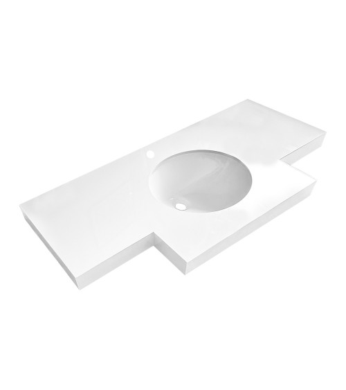 Lavabo da incasso YJ12250 top in pietra sinterizzata e lavabo in ceramica bianco lucido