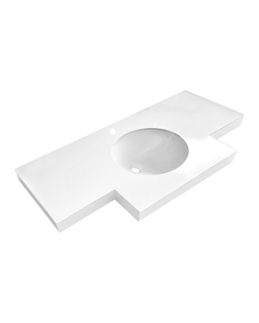 Lavabo da incasso YJ12250 top in pietra sinterizzata e lavabo in ceramica bianco lucido