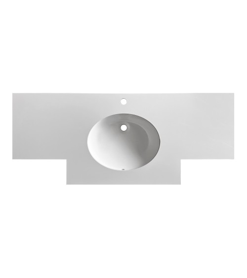 Lavabo da incasso YJ12250 top in pietra sinterizzata e lavabo in ceramica bianco lucido