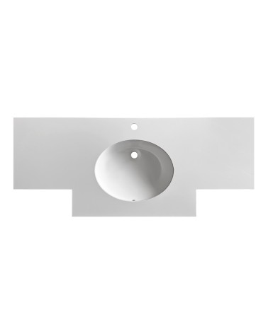 Lavabo da incasso YJ12250 top in pietra sinterizzata e lavabo in ceramica bianco lucido