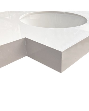 Lavabo da incasso YJ12250 top in pietra sinterizzata e lavabo in ceramica bianco lucido
