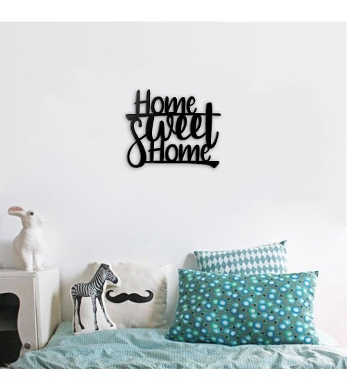 Scritta decorativa home sweet home nero 40x33 cm MT192410