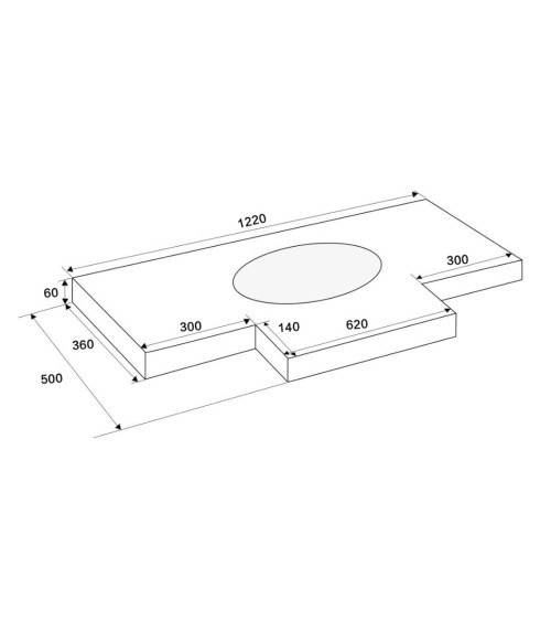 Lavabo da incasso YJ12250 top in pietra sinterizzata e lavabo in ceramica bianco lucido