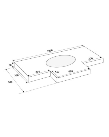 Lavabo da incasso YJ12250 top in pietra sinterizzata e lavabo in ceramica bianco lucido
