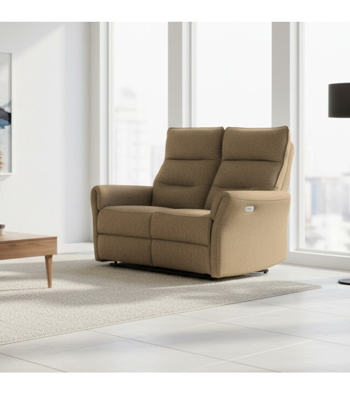 Divano recliner 2 posti Softwave elettrico in tessuto G270 camel