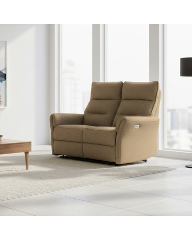 Divano recliner 2 posti Softwave elettrico in tessuto G270 camel