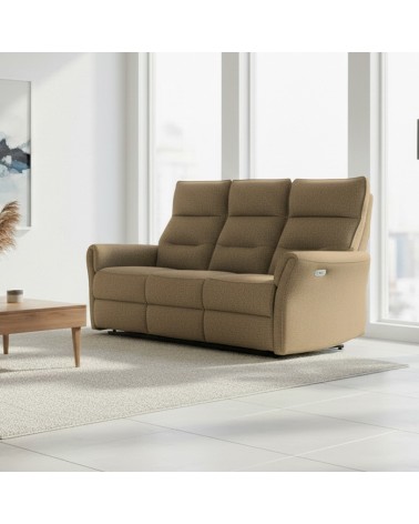 Divano recliner 3 posti Softwave elettrico in tessuto G270 camel