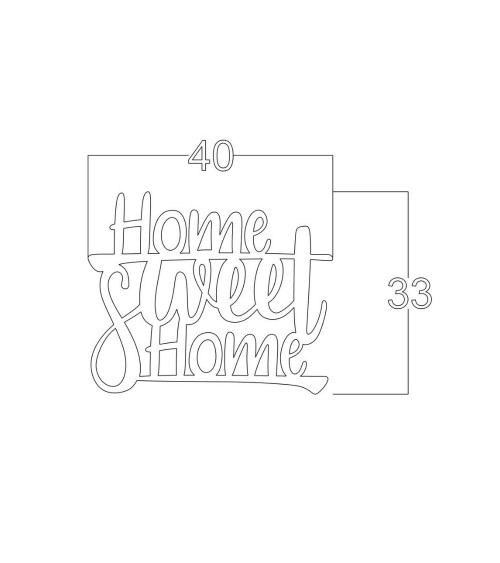 Scritta decorativa home sweet home nero 40x33 cm MT192410