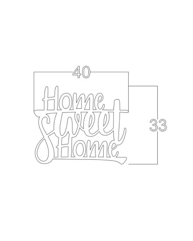 Scritta decorativa home sweet home nero 40x33 cm MT192410