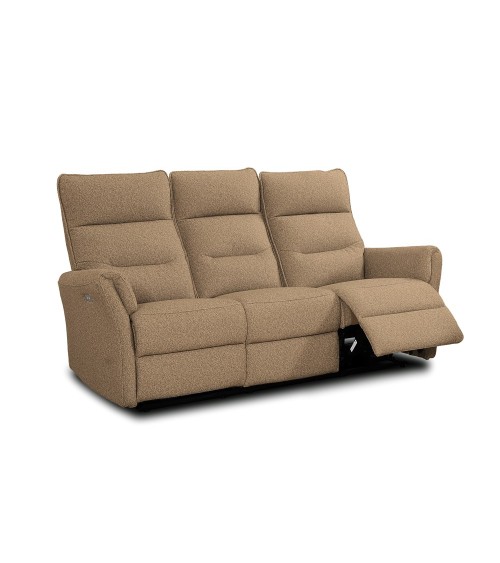 Divano recliner 3 posti Softwave elettrico in tessuto G270 camel