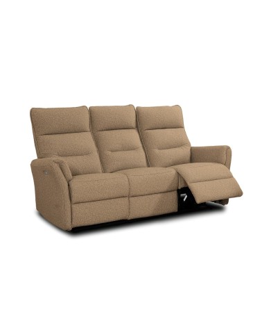 Divano recliner 3 posti Softwave elettrico in tessuto G270 camel
