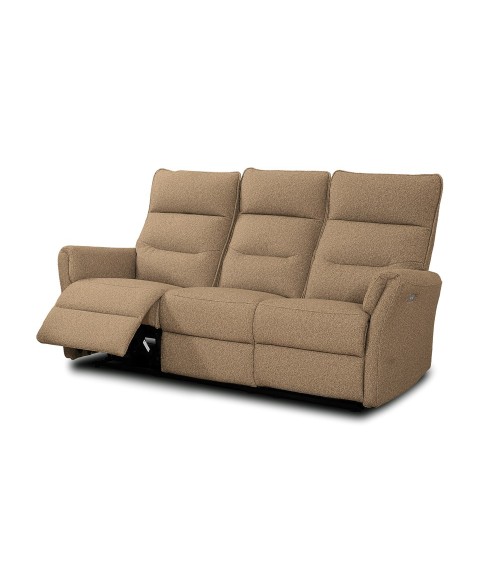 Divano recliner 3 posti Softwave elettrico in tessuto G270 camel