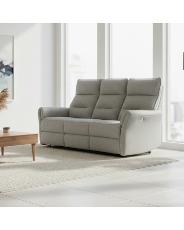 Divano recliner 3 posti Softwave elettrico in tessuto G268 grigio