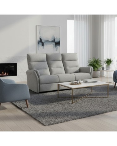 Divano recliner 3 posti Softwave elettrico in tessuto G268 grigio
