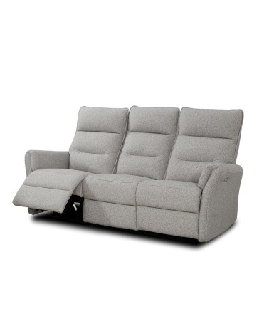 Divano recliner 3 posti Softwave elettrico in tessuto G268 grigio