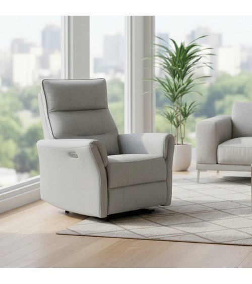 Poltrona relax Softwave recliner elettrico in tessuto G268 grigio