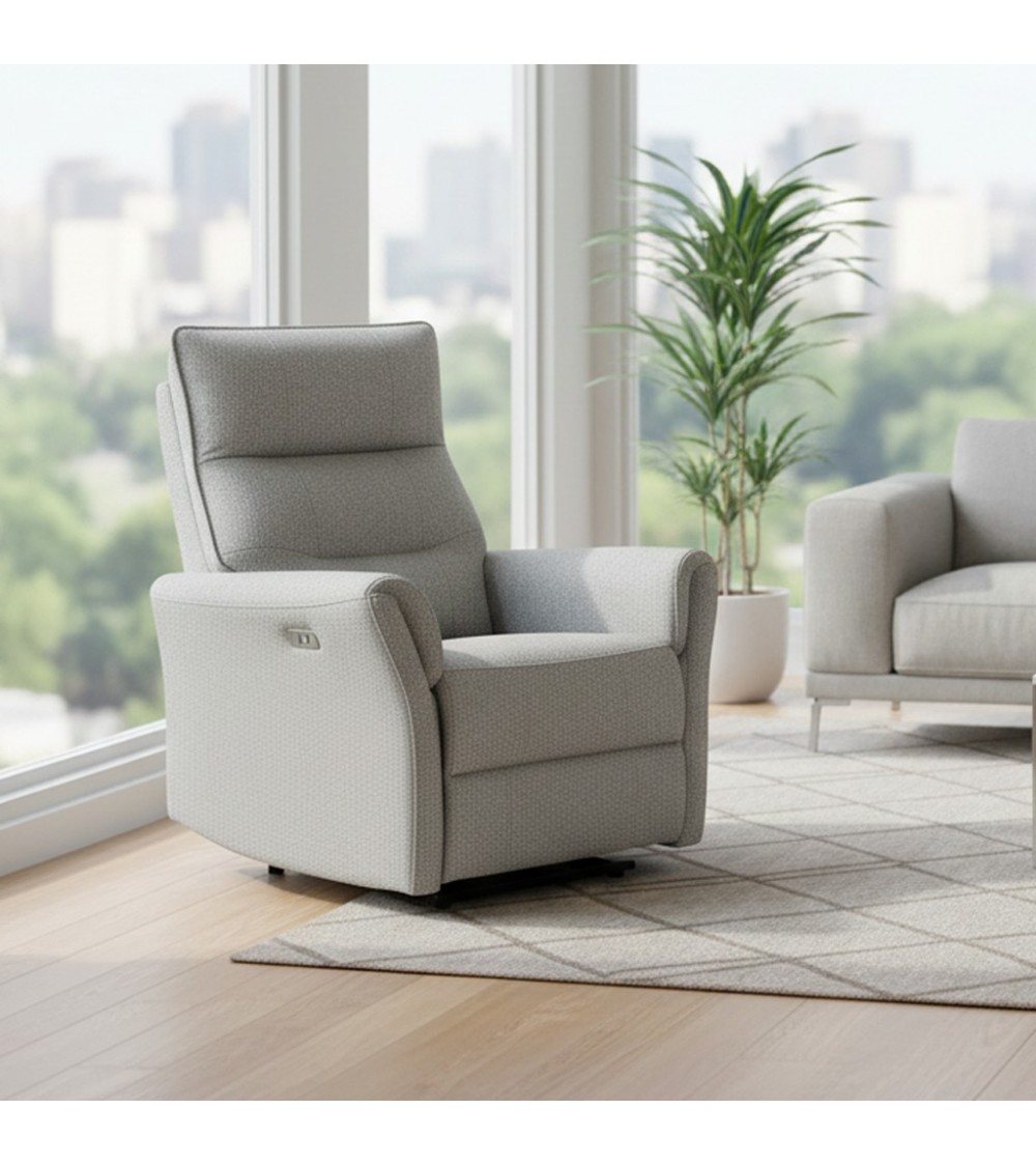 Poltrona relax Softwave recliner elettrico in tessuto G268 grigio