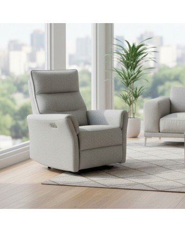 Poltrona relax Softwave recliner elettrico in tessuto G268 grigio