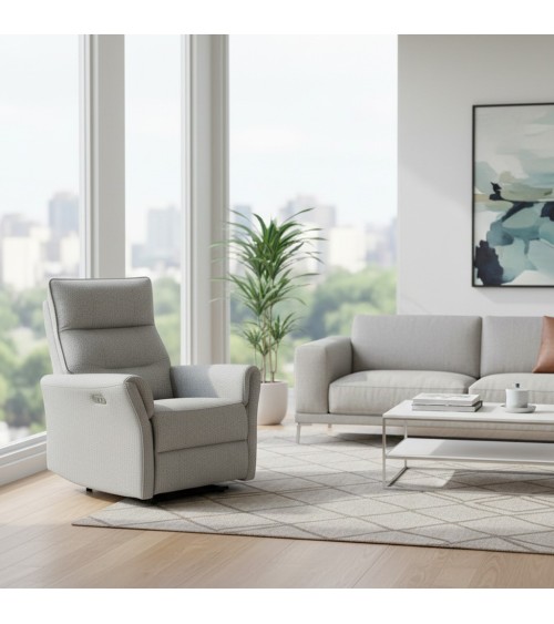 Poltrona relax Softwave recliner elettrico in tessuto G268 grigio