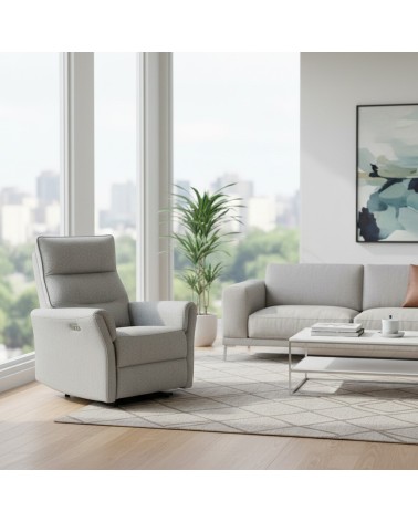 Poltrona relax Softwave recliner elettrico in tessuto G268 grigio