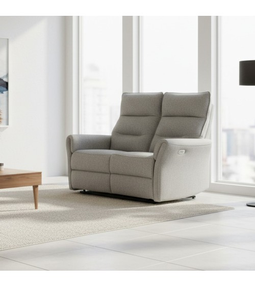 Divano recliner 2 posti Softwave elettrico in tessuto G268 grigio