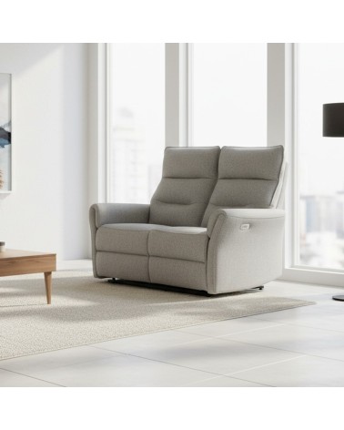 Divano recliner 2 posti Softwave elettrico in tessuto G268 grigio