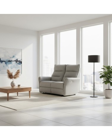 Divano recliner 2 posti Softwave elettrico in tessuto G268 grigio