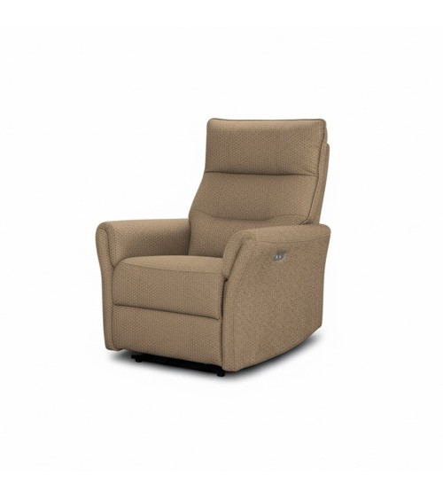 Set divani Softwave 2 e 3 posti e poltrona con recliner elettrici in tessuto G270 Camel
