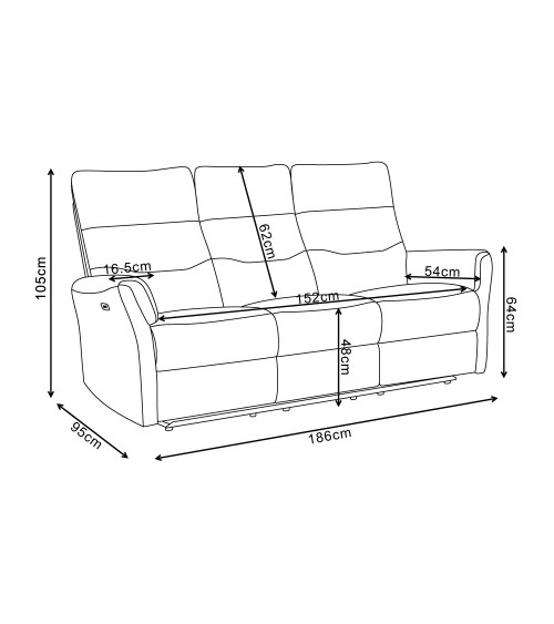 Set divani Softwave 2 e 3 posti e poltrona con recliner elettrici in tessuto G270 Camel