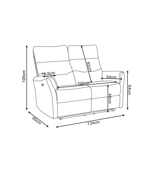Set divani Softwave 2 e 3 posti e poltrona con recliner elettrici in tessuto G270 Camel