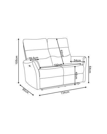 Set divani Softwave 2 e 3 posti e poltrona con recliner elettrici in tessuto G270 Camel