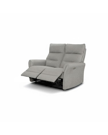 Set divani Softwave 2 e 3 posti e poltrona con recliner elettrici in tessuto G268 grigio