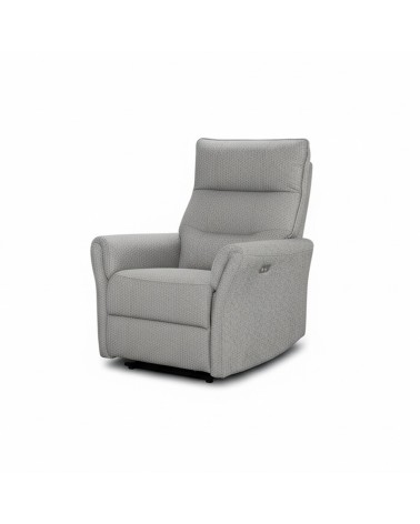 Set divani Softwave 2 e 3 posti e poltrona con recliner elettrici in tessuto G268 grigio