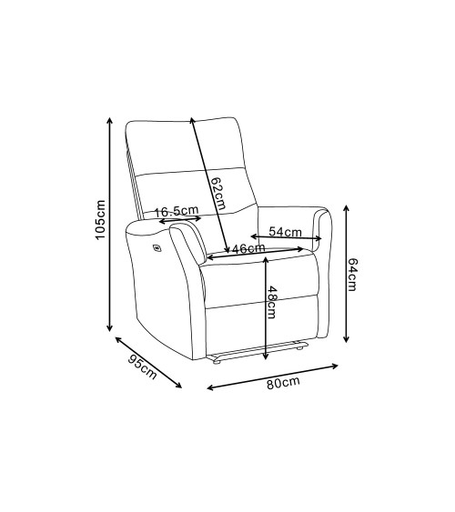 Set divani Softwave 2 e 3 posti e poltrona con recliner elettrici in tessuto G268 grigio