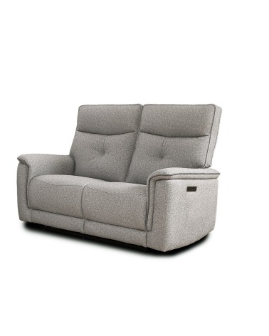 Divano recliner Elysio 2 posti elettrico in tessuto G268 grigio