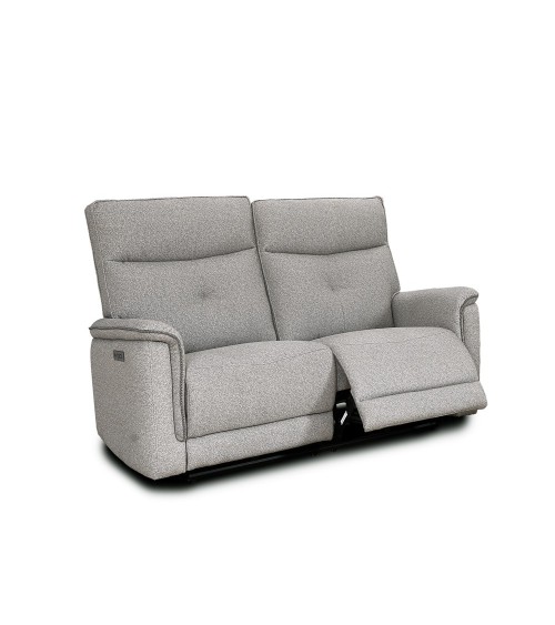 Divano recliner Elysio 2 posti elettrico in tessuto G268 grigio