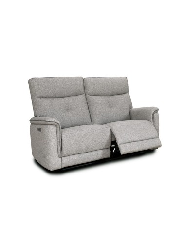 Divano recliner Elysio 2 posti elettrico in tessuto G268 grigio
