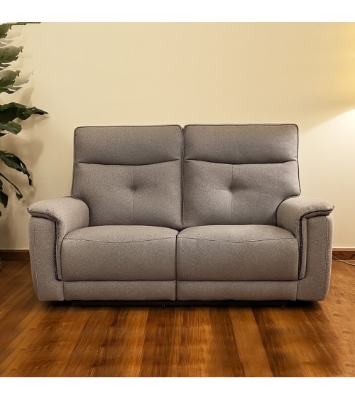 Divano recliner Elysio 2 posti elettrico in tessuto G268 grigio