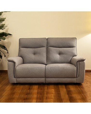 Divano recliner Elysio 2 posti elettrico in tessuto G268 grigio