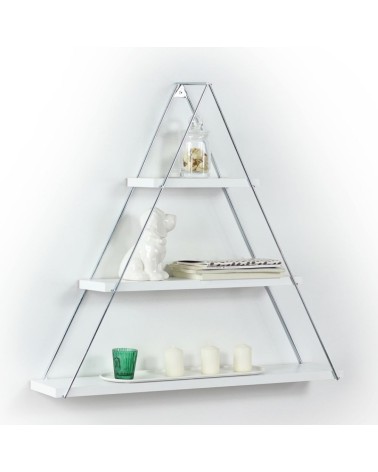 Mensola triangolare 3 ripiani Moset bianco MT191003