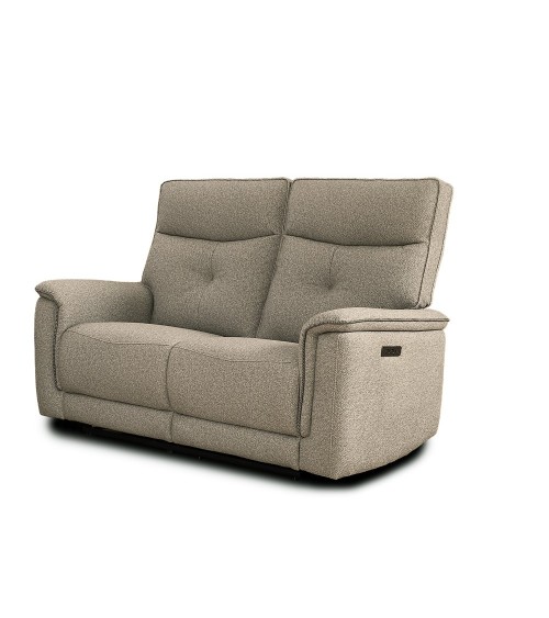 Divano recliner Elysio 2 posti elettrico in tessuto G093 sabbia
